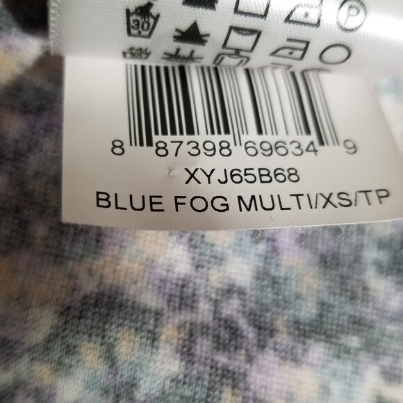 BCBGeneration Y2K Mini Dress XS Sleeveless Knit Cutout Blue Fog Kaleidoscope - Picture 12 of 12